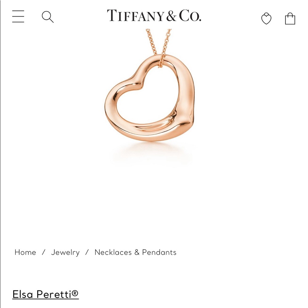 Gold tiffany&co. open heart neckless